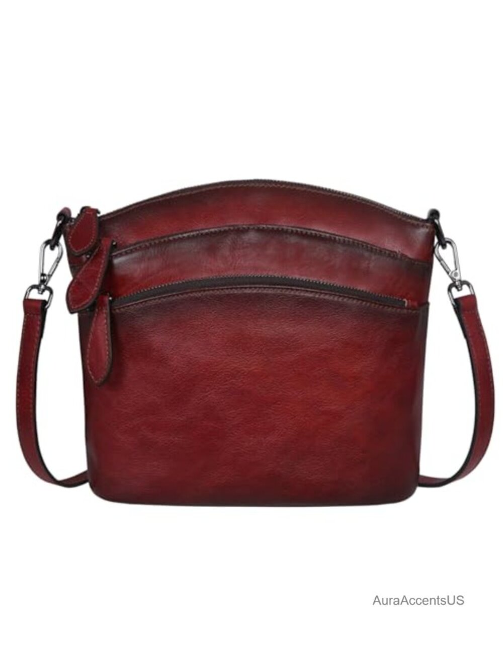 Vintage Leather Crossbody Bag with Adjustable Strap for Women Travel Shoulder